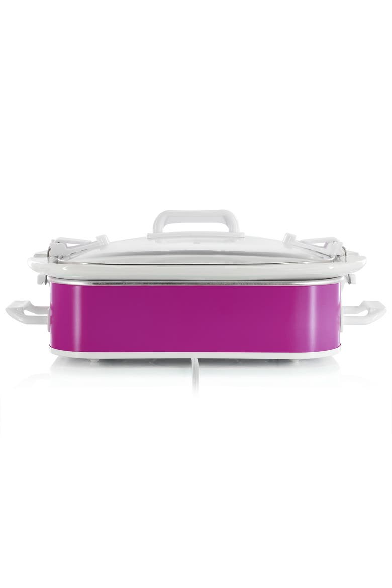 3.5 Quart Casserole Slow Cooker with 3 Temperature Settings in Purple, Alternate, color, Purple