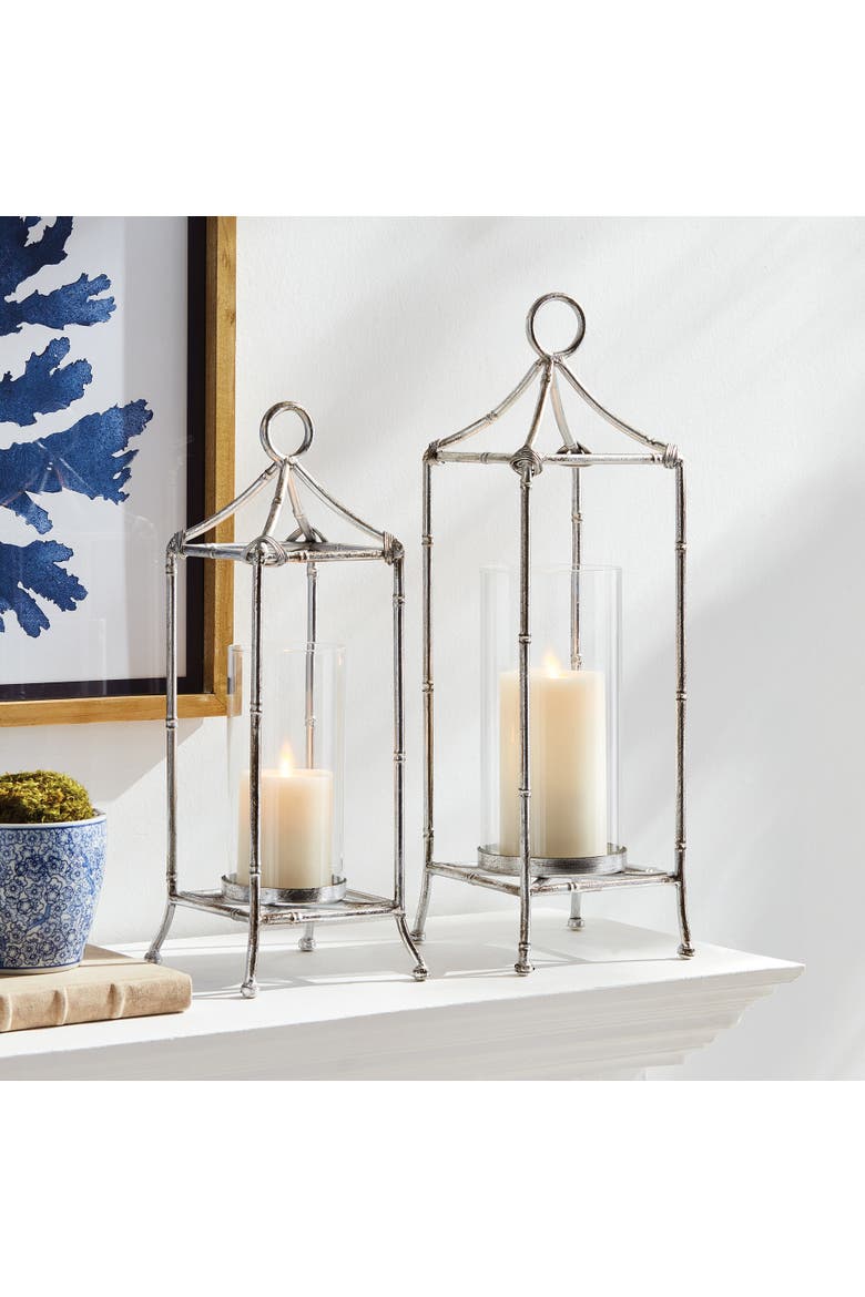 Daphne Lantern Candle Holder Large, Alternate, color, Silver