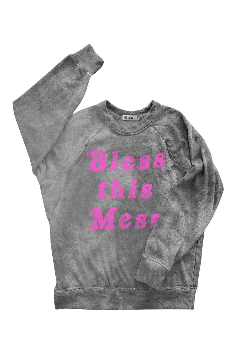 Bless this Mess Graphic Nursing Sweatshirt, Alternate, color, CLOUD TIE DYE