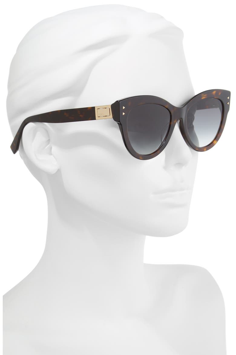 54mm Special Fit Cat Eye Sunglasses, Alternate, color, DARK HAVANA