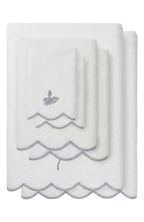 Hydea Embroidered Scallop 6-Piece Towel Set