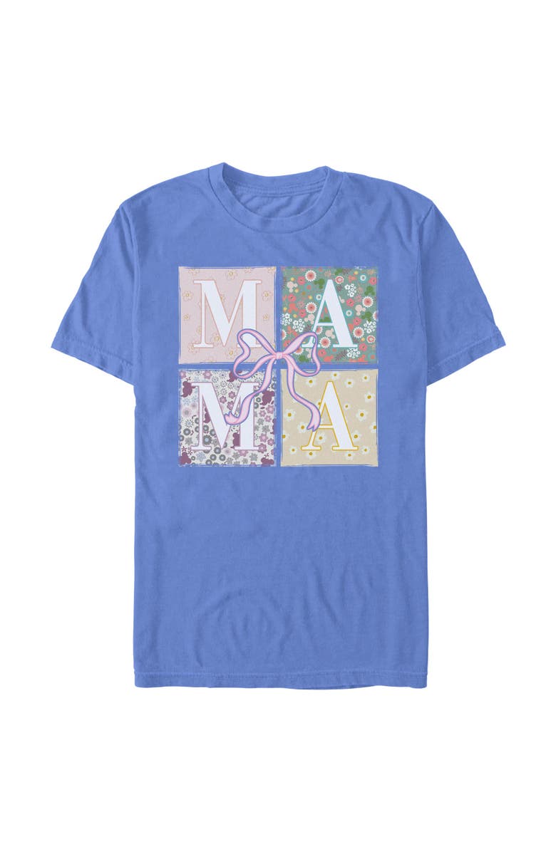 Mickey & Friends Men's Mickey & Friends Box Patterns Mama Bow  Graphic T-Shirt, Main, color, Periwinkle