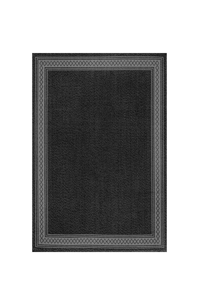 JONATHAN Y Lucia Classic Diamond Border Indoor/Outdoor Area Rug, Main, color, Black/Gray