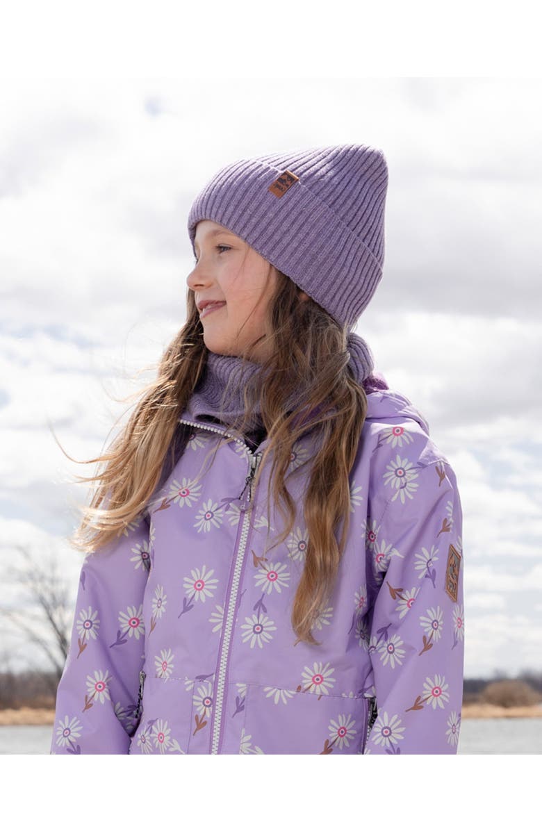 Deux par Deux Girl Rib Knit Beanie Hat, Alternate, color, Lavender