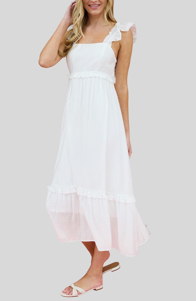 Blu Pepper Ruffle Strap Midi Dress, Alternate, color,