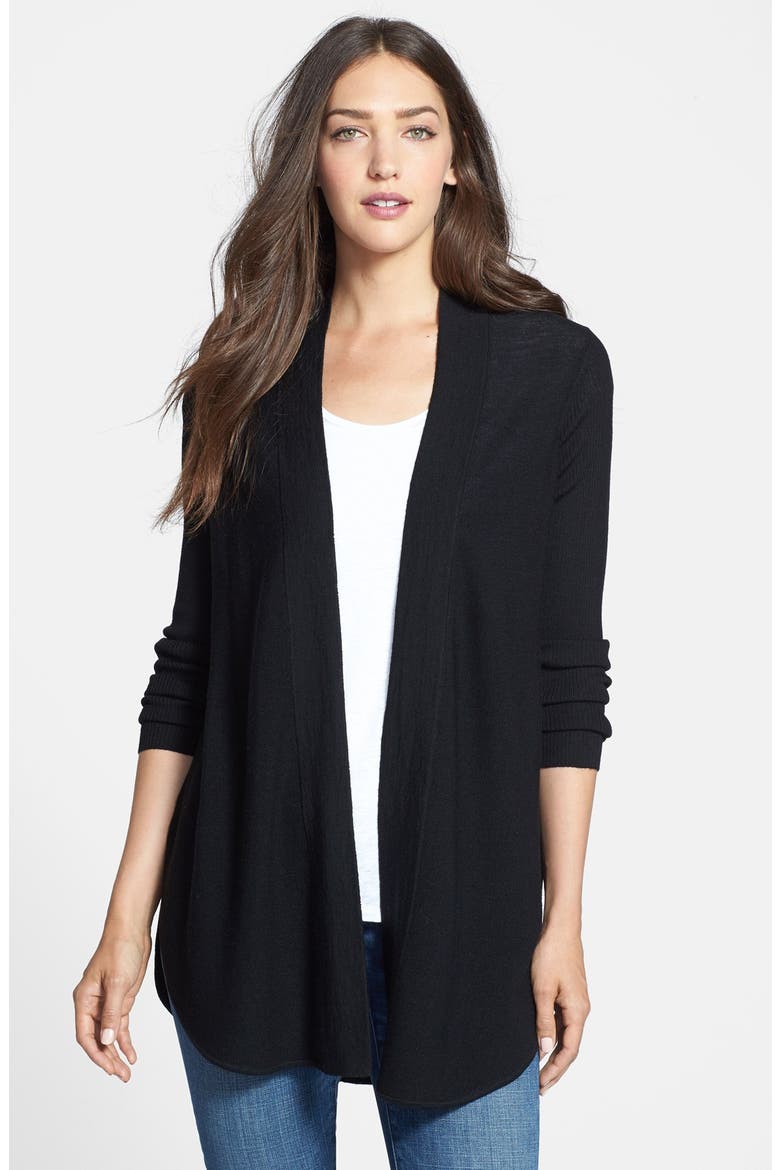 Open Merino Cardigan, Main, color, BLACK