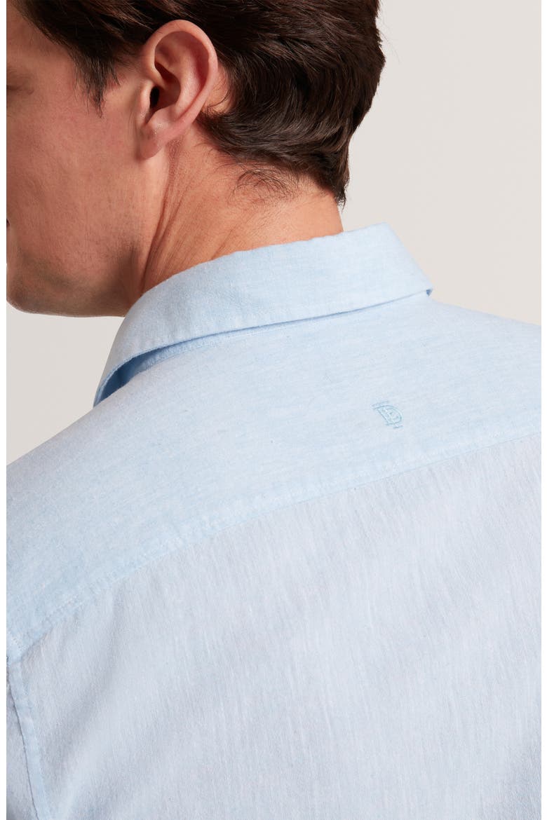 Prynn Regular Fit Linen & Cotton Button-Up Shirt, Alternate, color, LIGHT BLUE