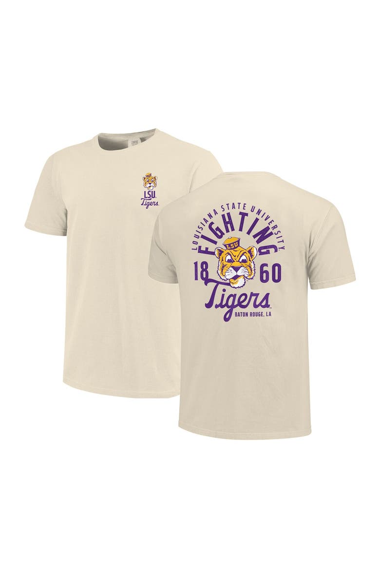 Men's Cream LSU Tigers Comfort Colors Mascot Overlay T-Shirt, Alternate, color, Cream