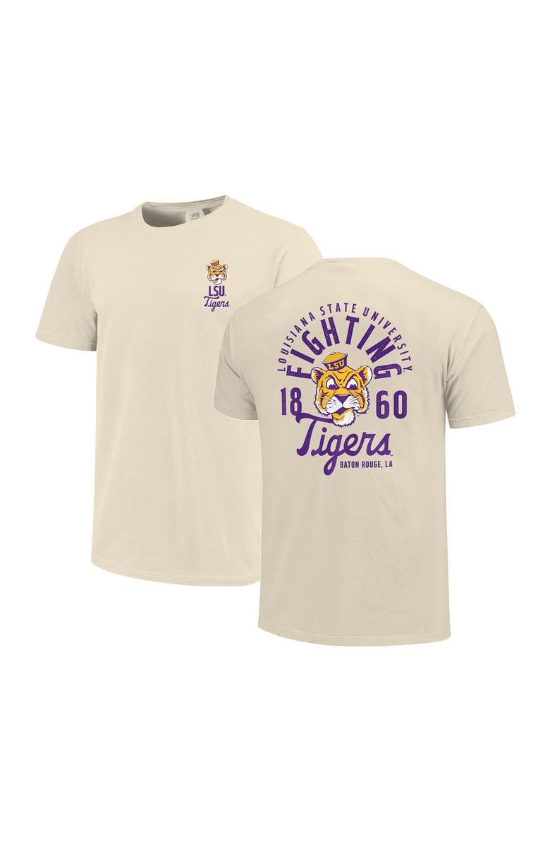 IMAGE ONE Men
s Cream LSU Tigers Comfort Colors Mascot Overlay T-Shirt, Alternate, color, Cream