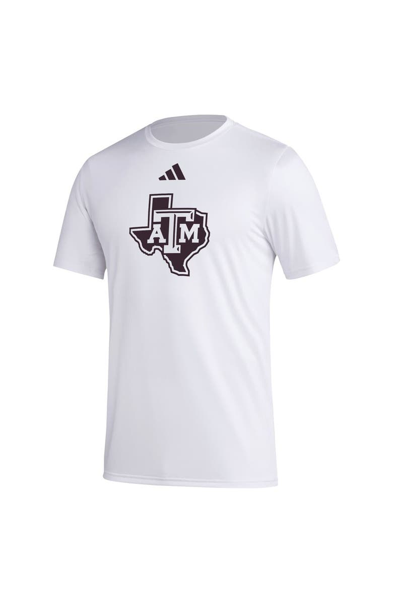 adidas Men's adidas White Texas A&M Aggies Primary Locker Logo Pre-Game AEROREADY T-Shirt, Alternate, color, White