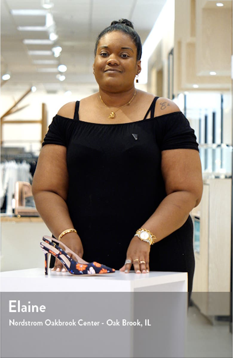 valerie embroided pointed toe slingback pump, sales video thumbnail