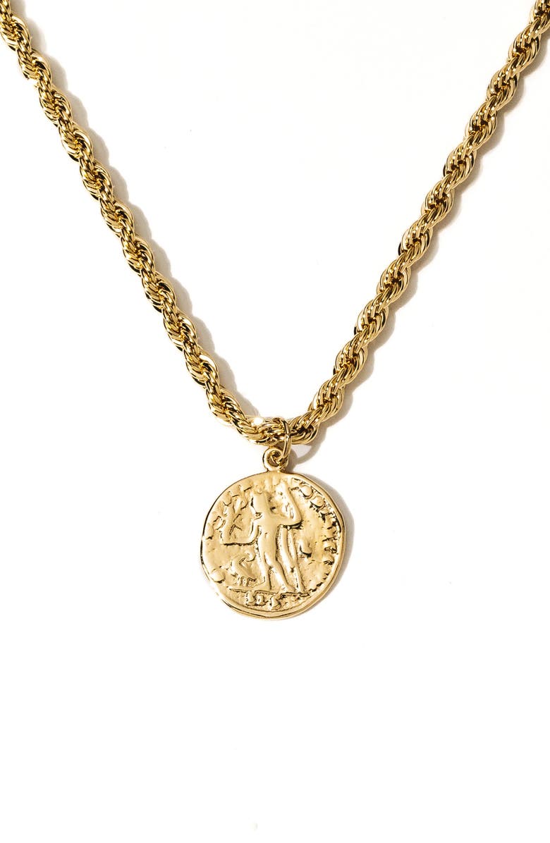 Child of Wild The Corda Coin Pendant Necklace, Main, color, Gold