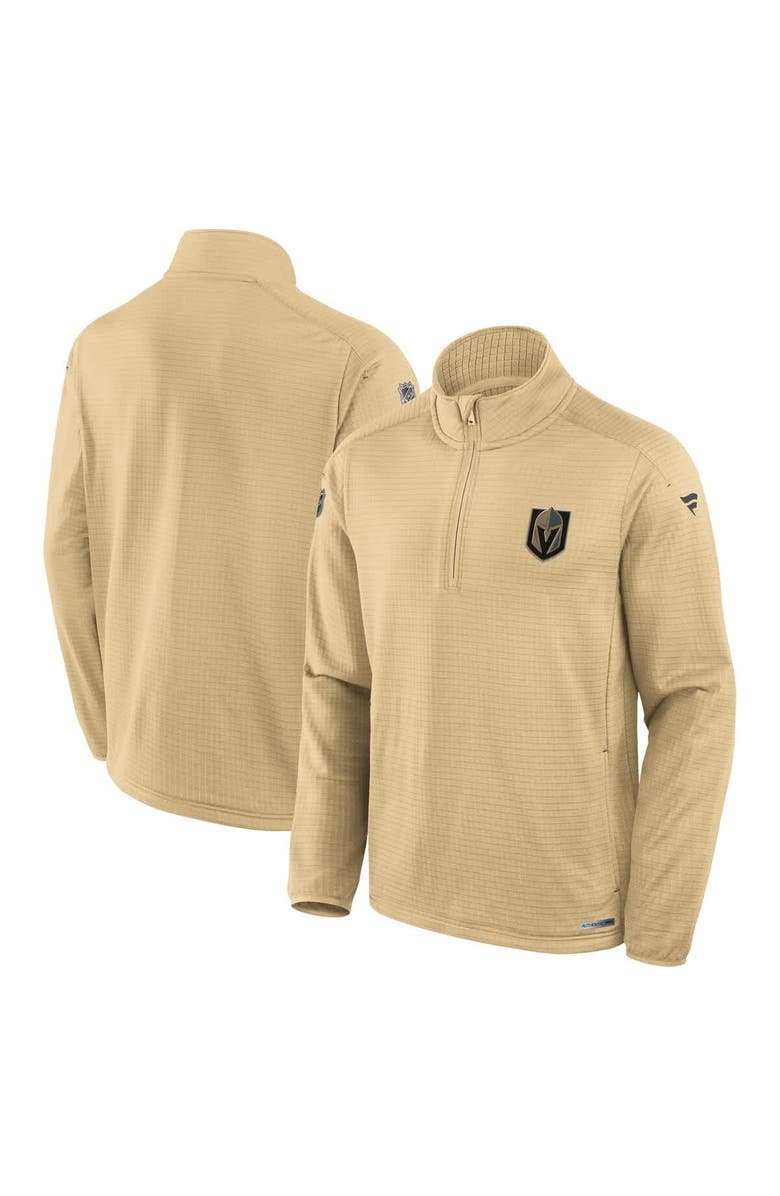FANATICS Men's Fanatics Gold Vegas Golden Knights Authentic Pro Rink Quarter-Zip Top, Main, color, Gold
