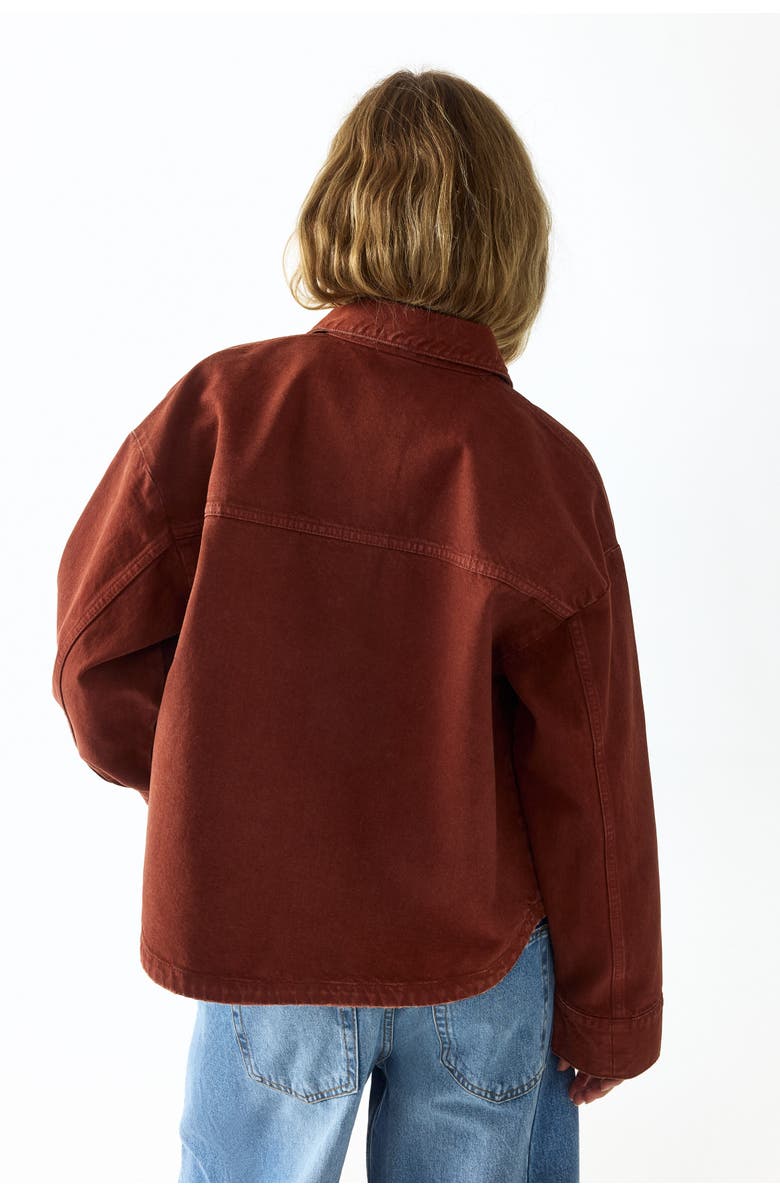 H&M Twill Shacket, Alternate, color, Rust Brown