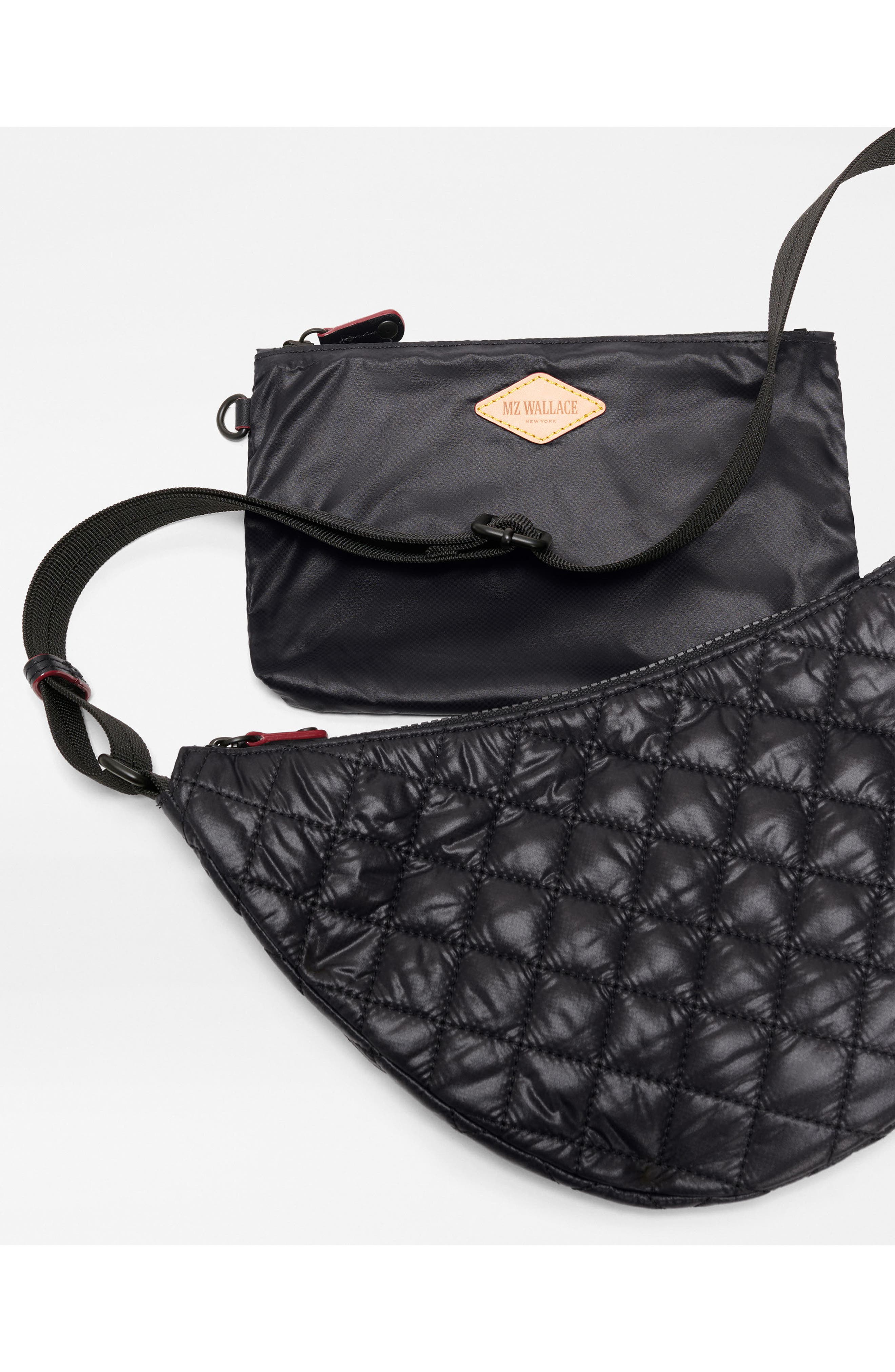 MZ Wallace Small Metro Smile Shoulder Bag, Alternate, color, Black