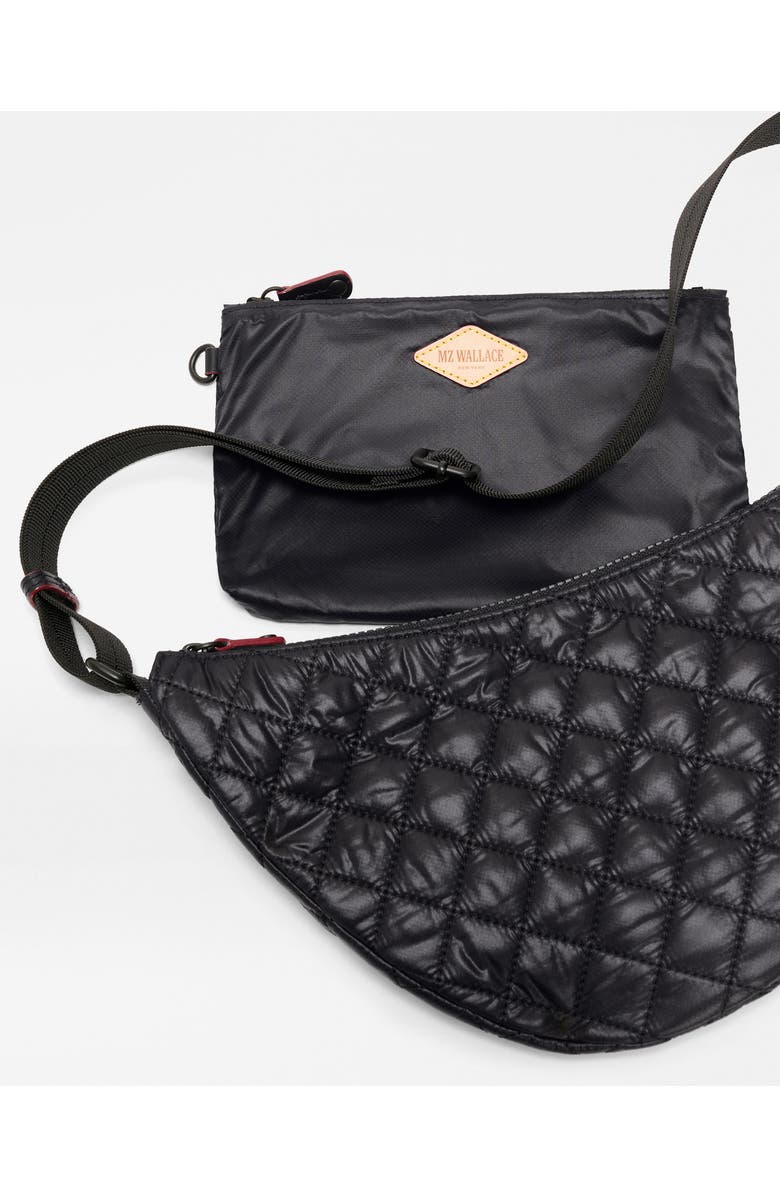 MZ Wallace Small Metro Smile Shoulder Bag, Alternate, color, Black