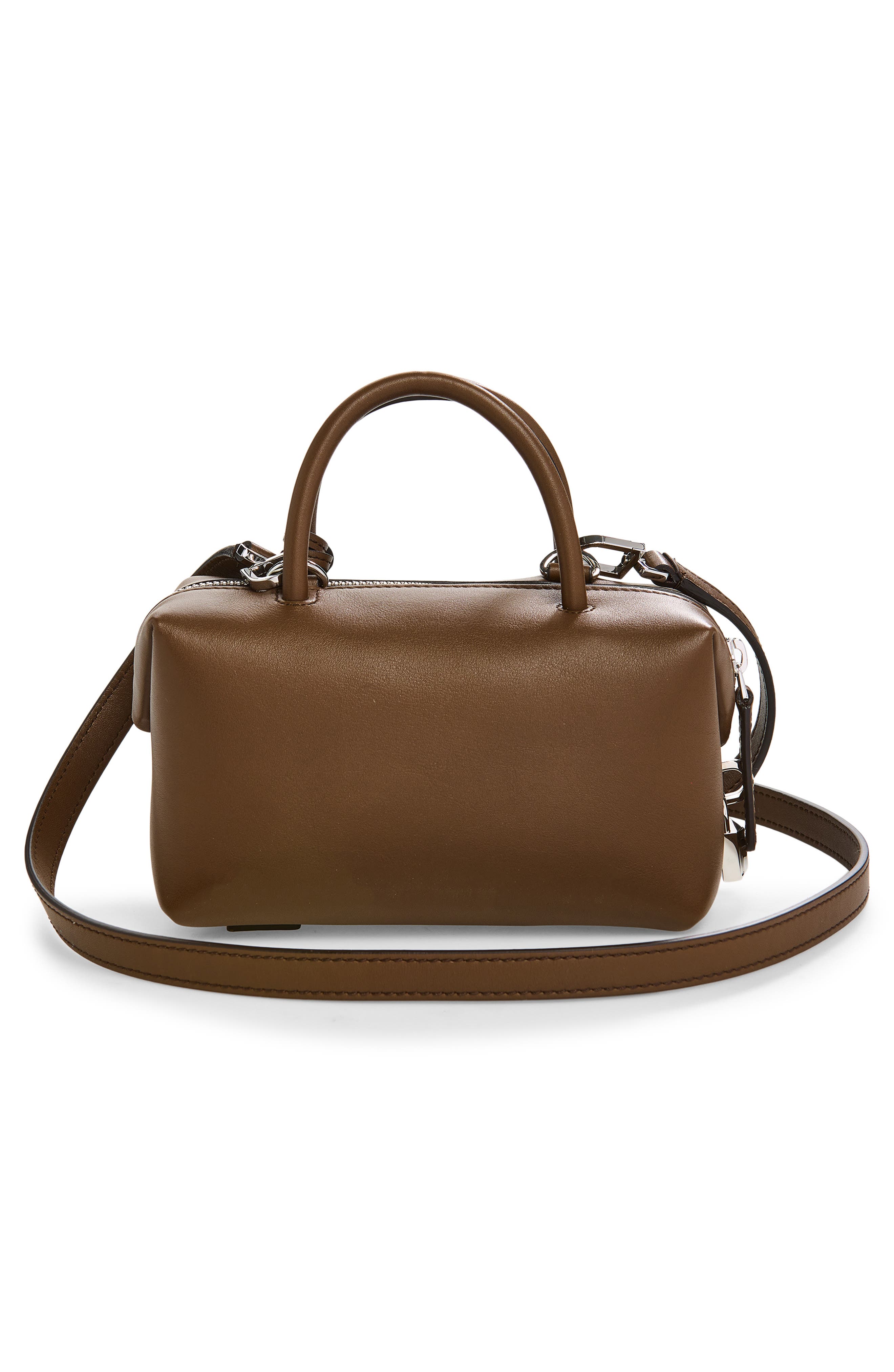 Max Mara Bowler Leather Bag, Alternate, color, Dark Brown