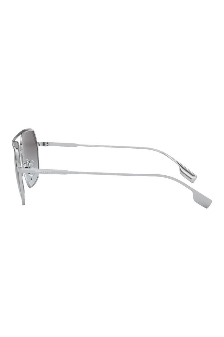 58mm Aviator Sunglasses, Alternate, color, SILVER