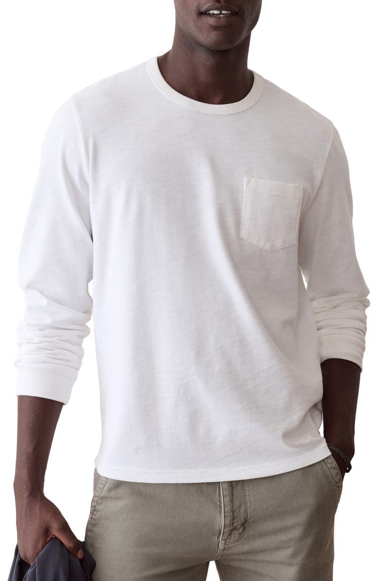 Luxe Slub Long Sleeve Pocket T-Shirt, Main, color, WHITE