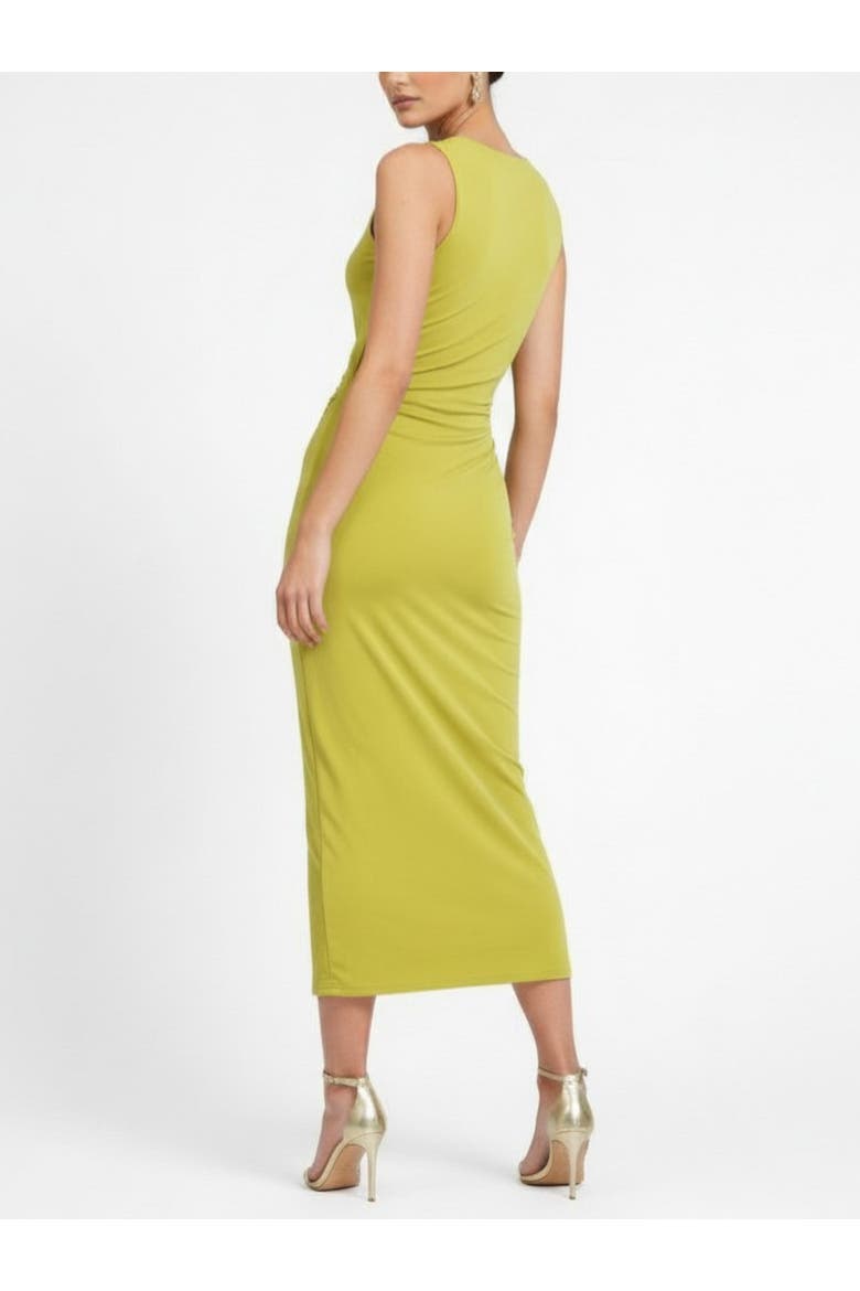 Ivy Asymmetrical Drape Midi Dress, Alternate, color, Green