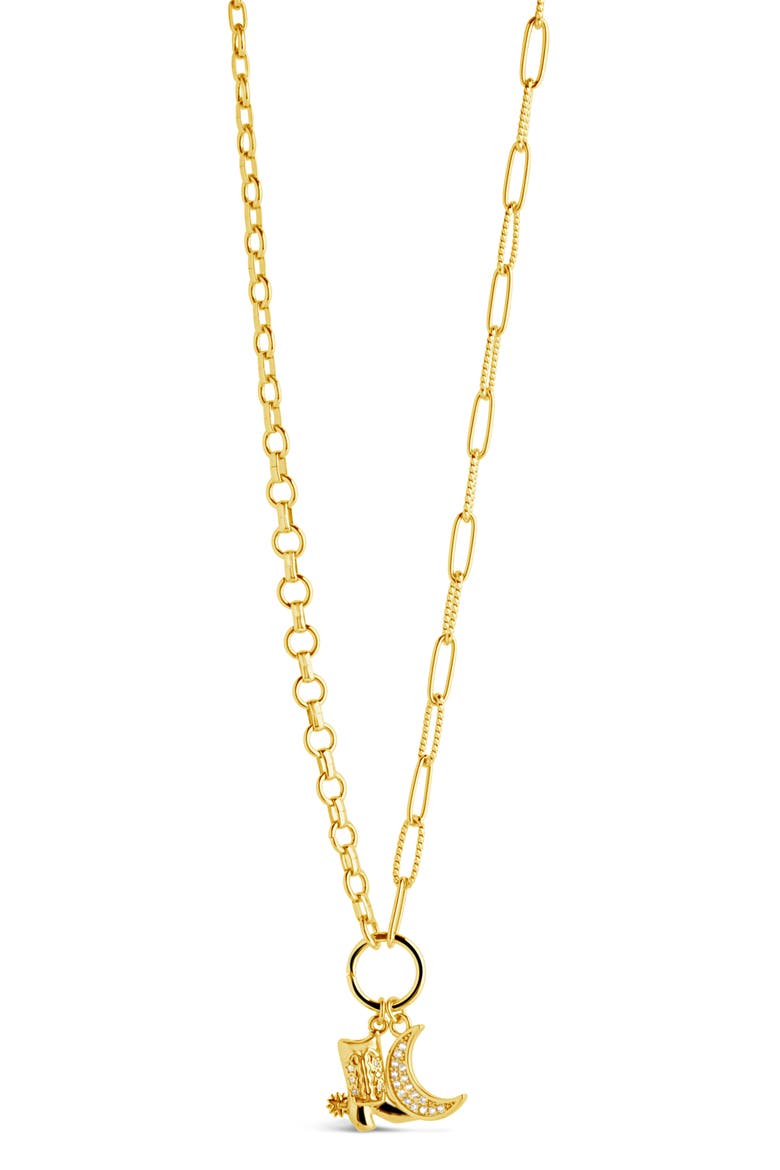 Kelsea Cubic Zirconia Charm Pendant Necklace, Alternate, color, GOLD