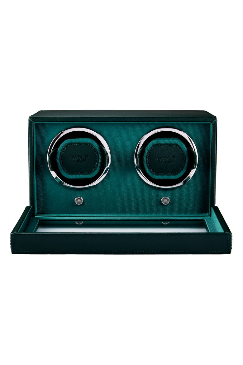 Cub Double Watch Winder with Cover, Alternate, color, Green