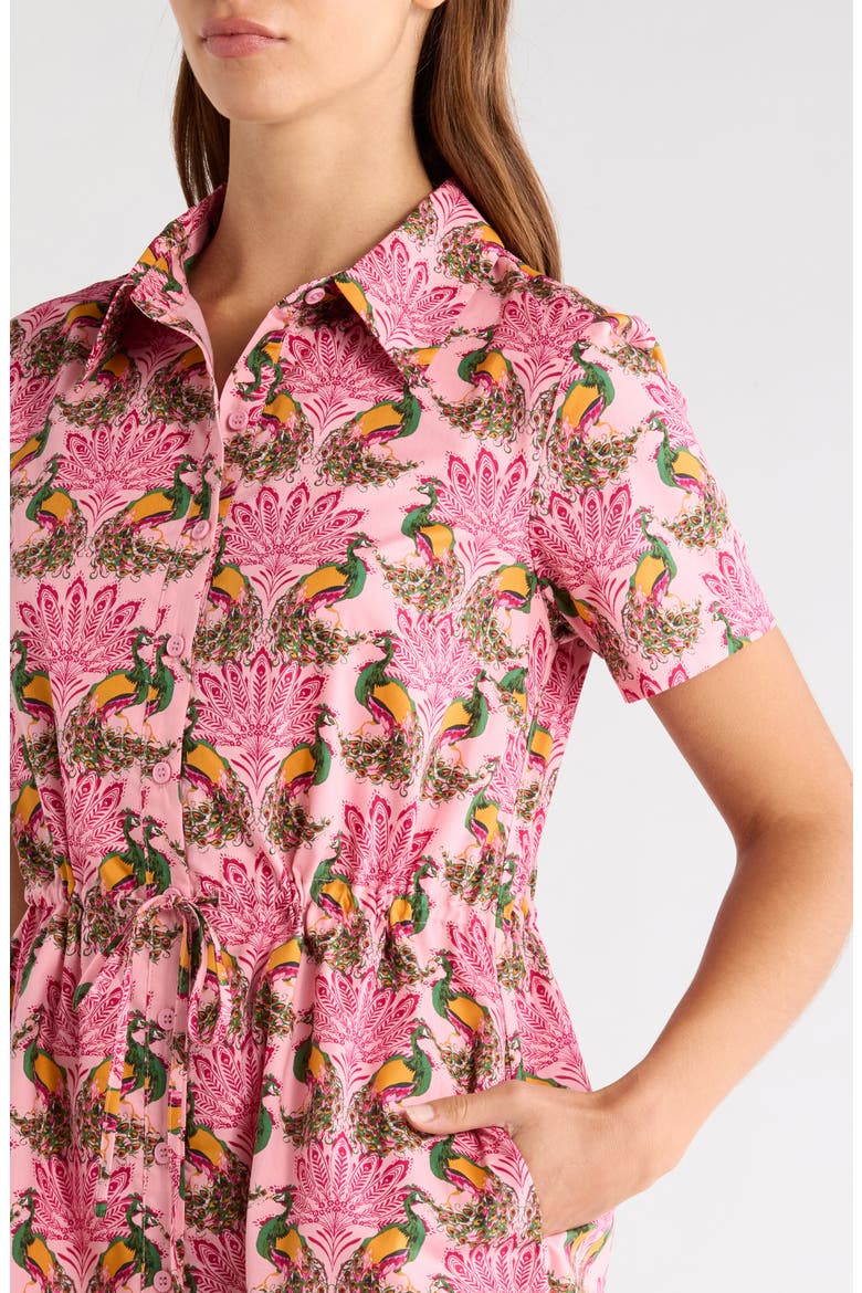 Kenda Peacock Shift Shirtdress, Alternate, color, PINK-GREEN