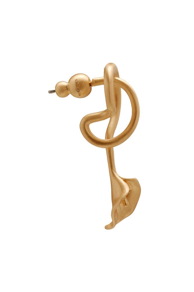 Calla Wavy Brushed Statement Drop Earrings, Alternate, color, BRUSHED BRASS