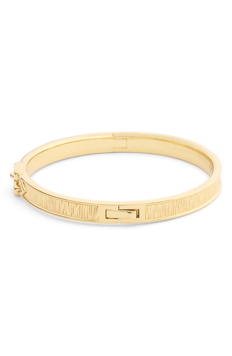 COACH Buckle Brushed Hinge Bangle, Alternate, color, Gold
