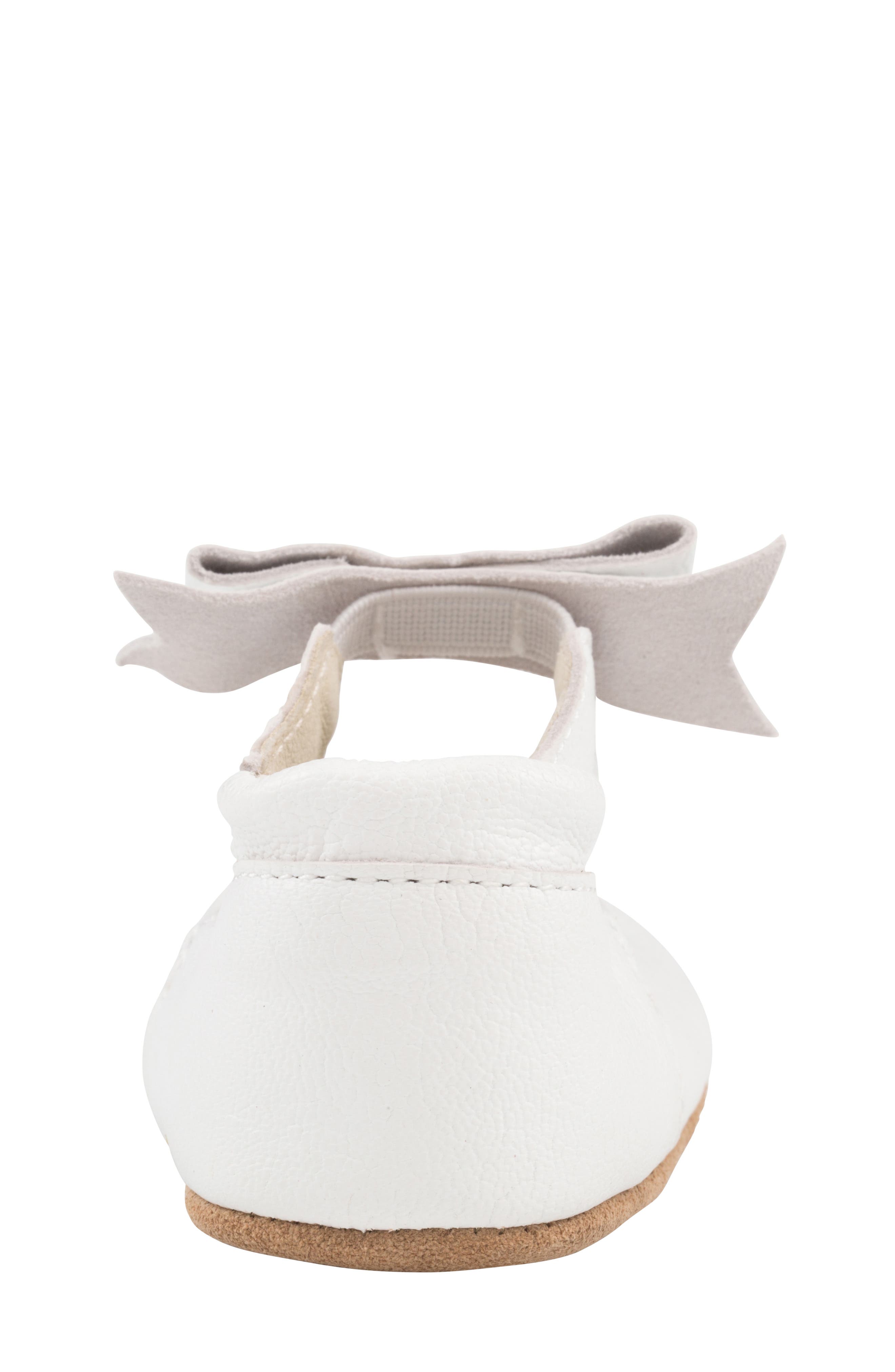 Robeez<sup>®</sup> Sofia Bow Mary Jane Crib Shoe, Alternate, color, White
