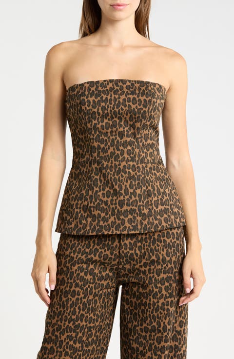 Animal Print Bustier Tube Top