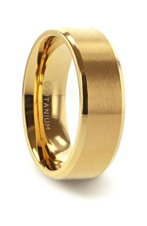Radiate Titanium Flat Brushed Center Wedding Ring