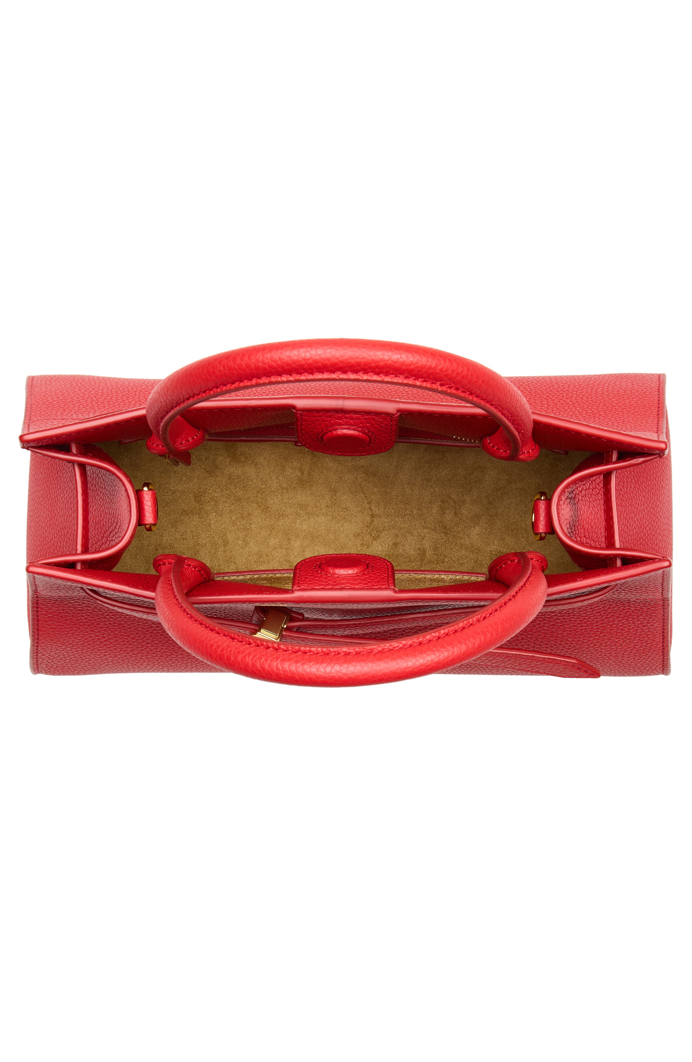 Veronica Beard Dash Leather Top Handle Bag, Alternate, color, Red