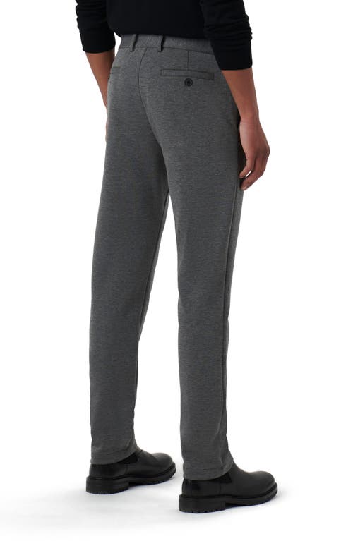 Bugatchi Slim Tailored Fit Flat Front Soft Touch Knit Dress Pants In Gray