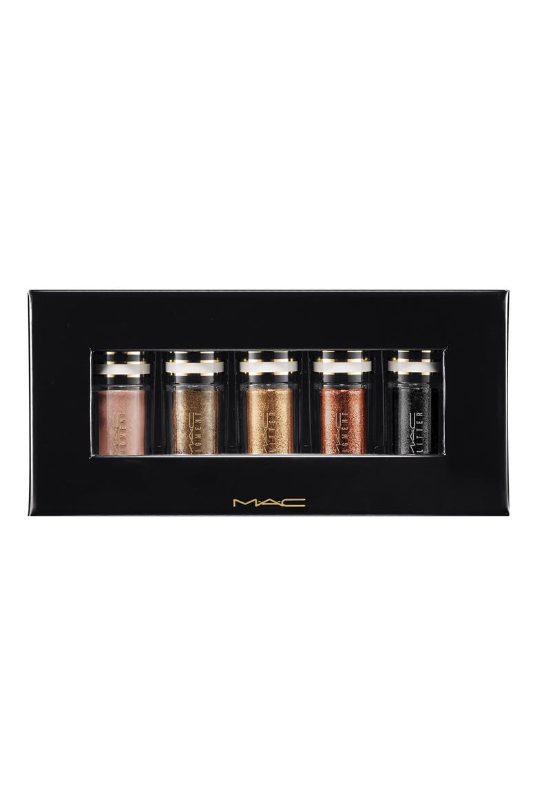 M·A·C 'Nocturnals - Black & Gold' Pigment & Glitter Set (Limited Edition), Main, color, BLACK- GOLD