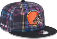 New Era Men's New Era Black Cleveland Browns 2024 NFL Crucial Catch Plaid 9FIFTY Snapback Hat