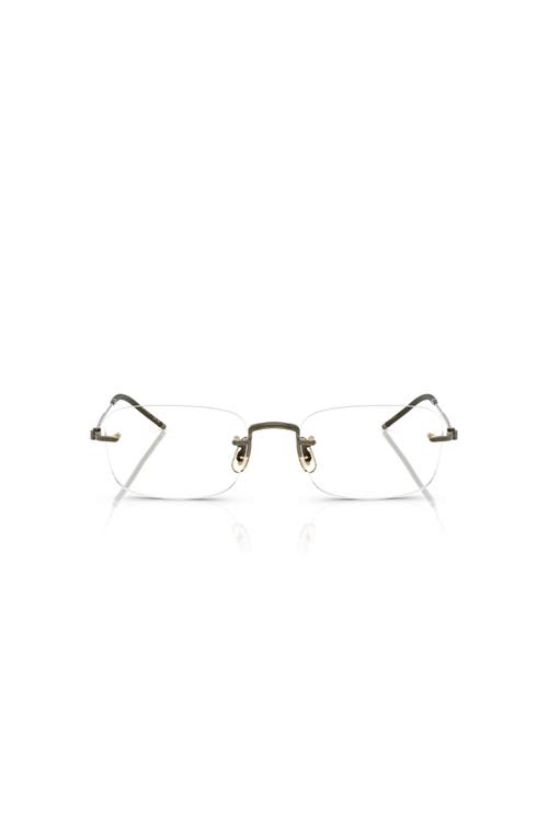 Oliver Peoples 53mm Rectangle Optical Glasses In Metallic
