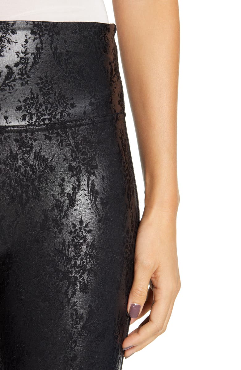 SPANX<sup>®</sup> Brocade Print Faux Leather Leggings, Alternate, color, 