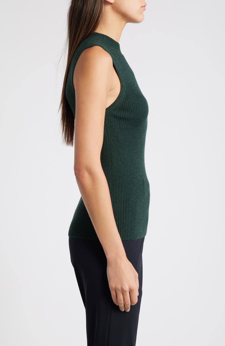 BOSS Fusoni Metallic Mock Nest Sweater Vest, Alternate, color, Court Green Lurex