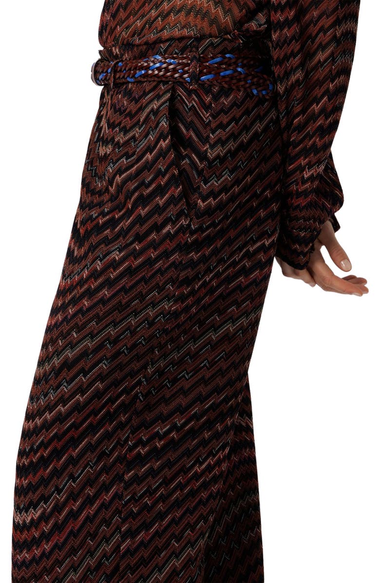 Missoni Mid-rise Tailored Pants With Zigzag Pattern, Alternate, color, Black & Brown