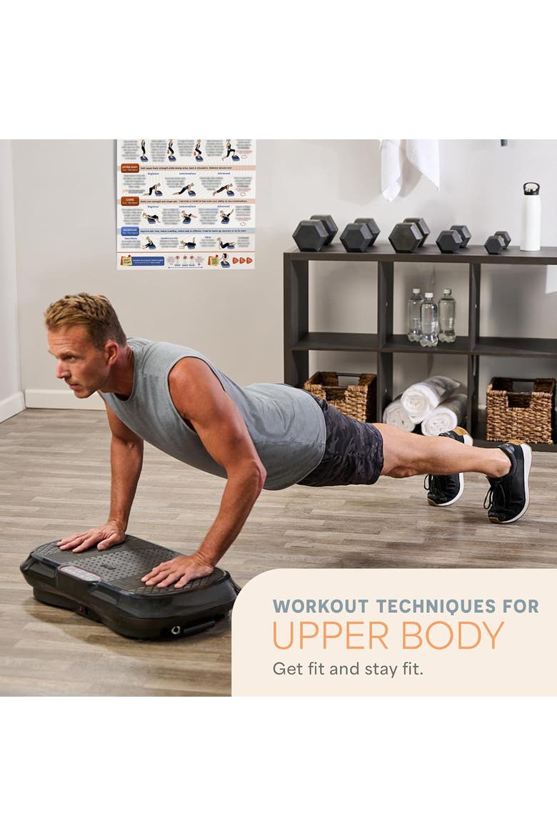 Vibration Plate Exercise Poster Laminated Whole Body Workout Chart, Alternate, color, without Laminated