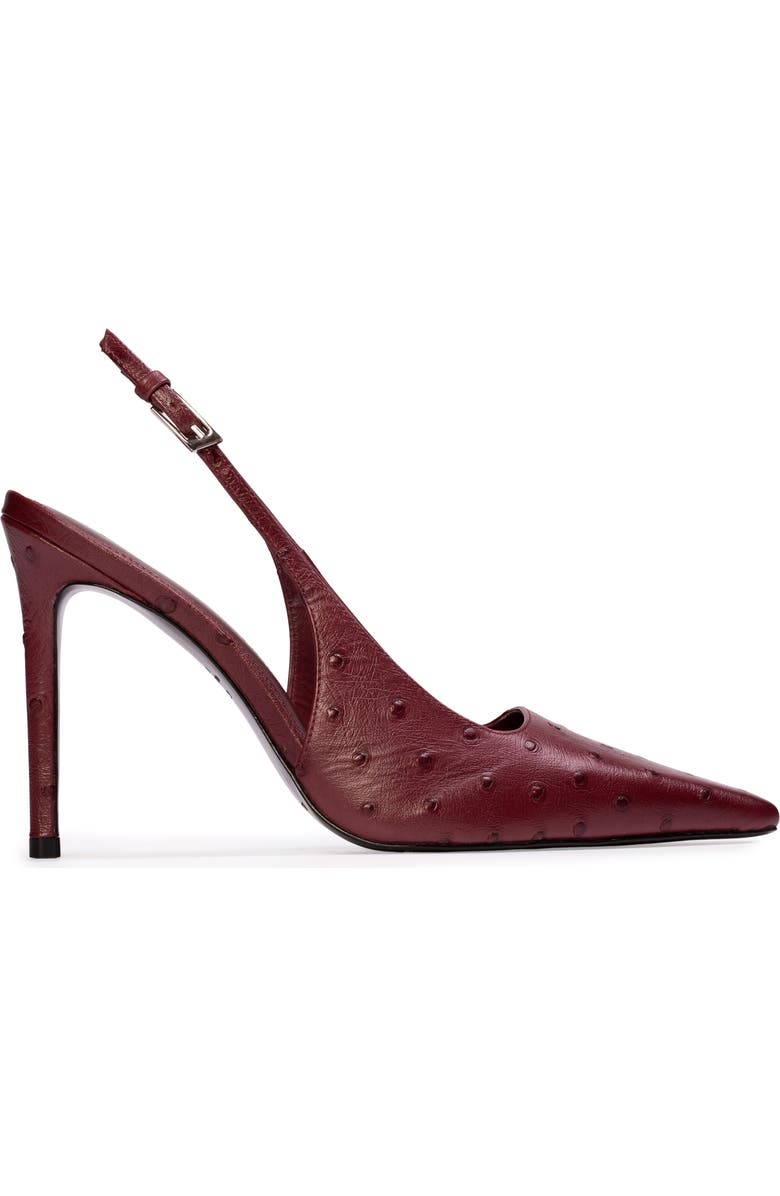 BLACK SUEDE STUDIO Lainey 100 Ostrich Pump, Main, color, Ruby Ostrich Leather