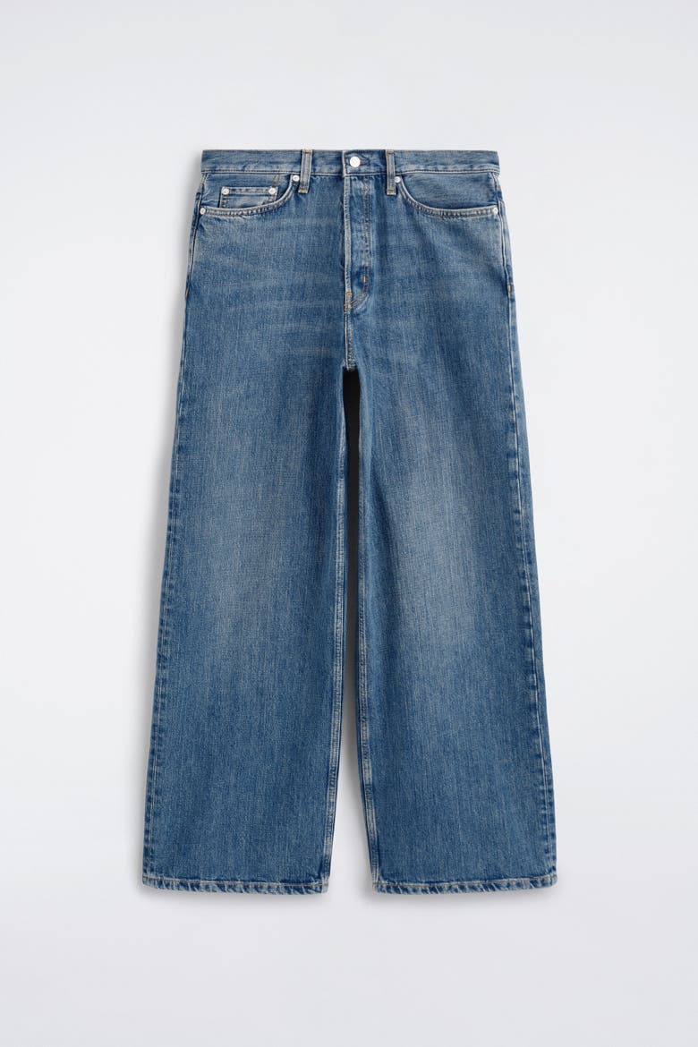 Fold Relaxed-fit Wide-leg Jeans, Alternate, color, BLUE