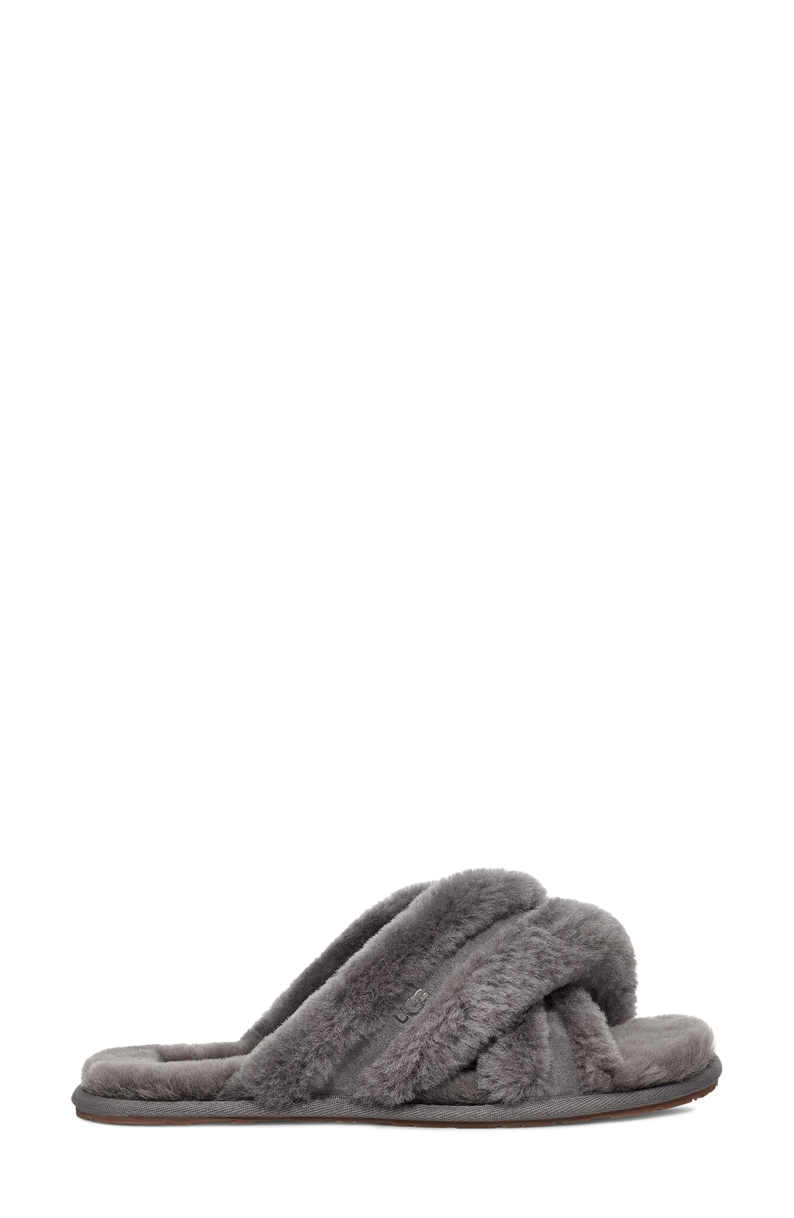 UGG<sup>®</sup> Scuffita Genuine Shearling Slide Slipper, Alternate, color, Charcoal