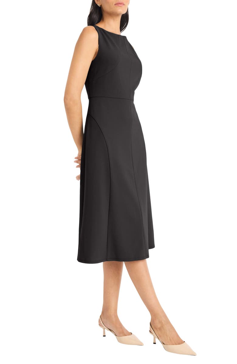 Maggy London Boat Neck Sleeveless Fit & Flare Dress, Alternate, color, Black