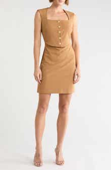Plry Button-Front Vest Minidress