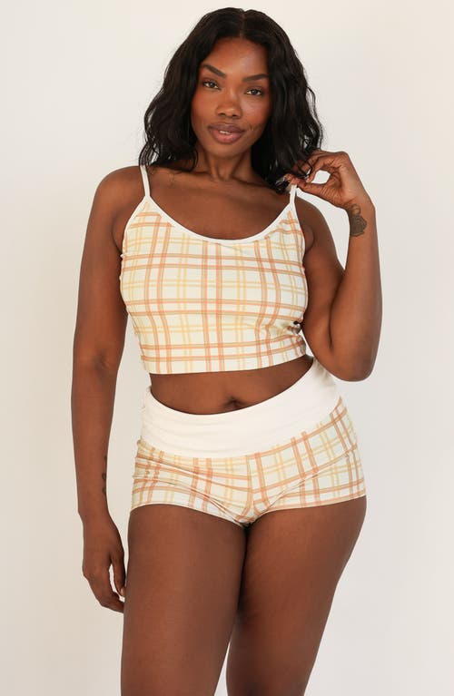 Dippin Daisys Fold-over Mini Shorts In White