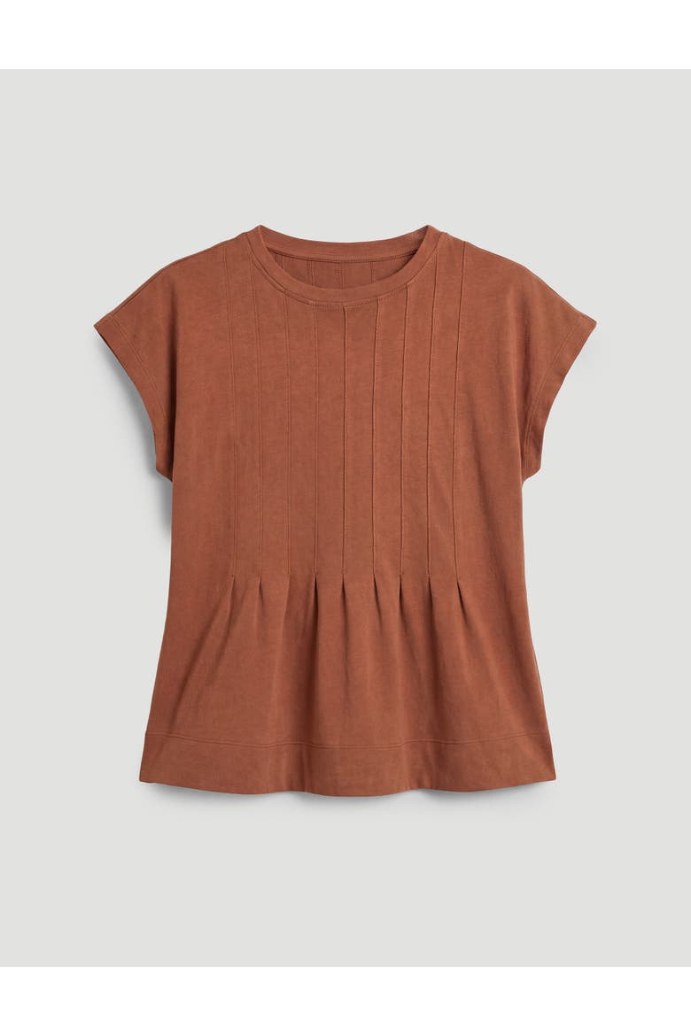Ellery Pleat Release T-Shirt, Alternate, color, Terracotta Brown