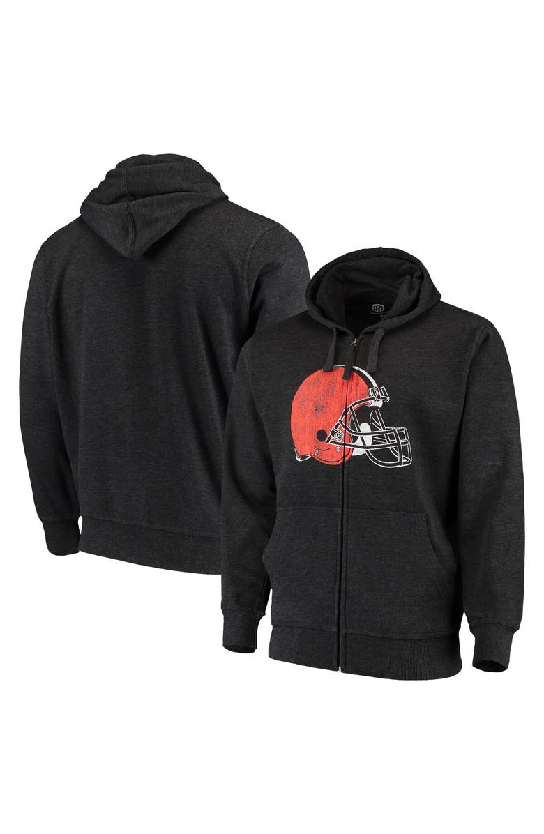 STARTER Men's G-III Sports by Carl Banks Charcoal Cleveland Browns Primary Logo Full-Zip Hoodie, Alternate, color, Charcoal