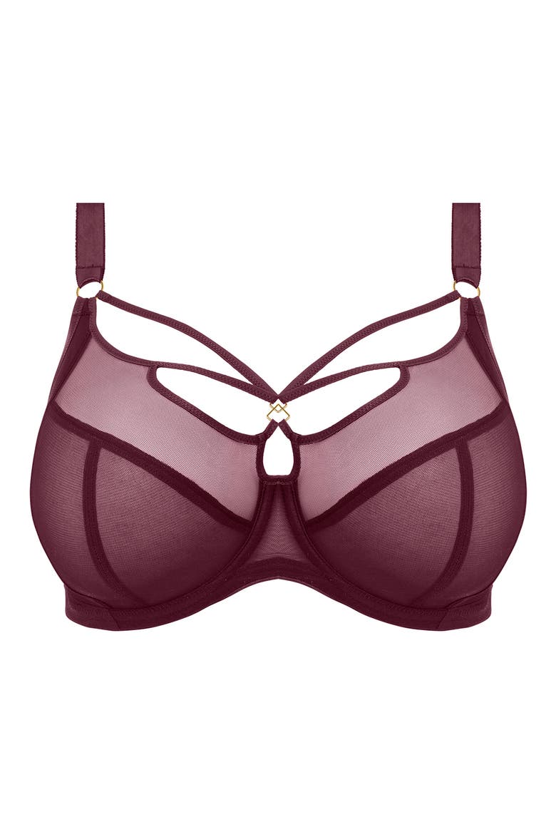 Sachi Full Figure Underwire Plunge Bra, Alternate, color, CABERNET
